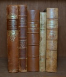 Lot of Five Handsome Leather Bound Antiquarian Books, Swedish Titles