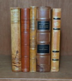 Lot of Five Handsome Leather Bound Antiquarian Books, Swedish Titles