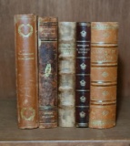 Lot of Five Handsome Leather Bound Antiquarian Books, Swedish Titles