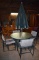 Brown Jordan Metal and Glass Top Patio Table with Matching Chairs and Umbrella
