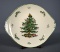 Spode England Christmas Tree Handled Cake Plate with Original Box