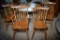 Set of 4 Vintage Maple Windsor Dining Chairs with Brace Back