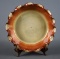 Vintage Seagrove NC JD Cole (1968) Pie Dish from A. Teague Estate with Documentation, Display Stand