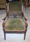 Antique Armchair with Caster Front Feet, Old Upholstery, Lots 21 & 22 Match