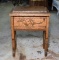 Antique Carved Oak Shoe Shine Box with Footrest