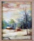 J. Kennedy, Winter Cabin, Oil on Canvas Board, Signed Lower Left