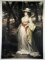 Early 20th C. Color Mezzotint, Lady In White Satin by A. Gaymard