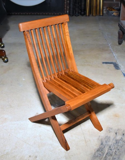 Frank Lloyd Wright Style Wooden Folding Child's Chair, Lots 19 & 20 Match