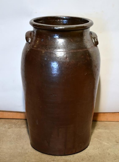 Old Brown Slip Glazed 5 Gallon Churn