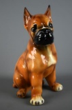 Large 12” Hand Painted Boxer Puppy Ceramic Figurine, Made in Italy