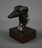 Vintage Bronze Greyhound Head Paperweight