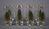 Set of 8 Spode England Christmas Tree Water or Tea Glasses