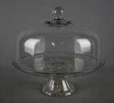 Vintage Pressed Glass Covered Cake Plate