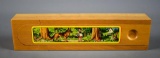 Vintage West German Treen Pencil Box with Little Red Riding Hood Printed Scene