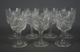 Set of 6 Antique American Cut Glass Wine Goblets