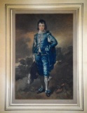 Early 20th C. Color Mezzotint, after T. Gainsborough “The Blue Boy” by A. Cox