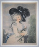 Early 20th C. Color Mezzotint, after T. Gainsborough “Duchess of Devonshire” by S. Wilson