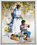 Shelia Wadley Thompson (SC) Ltd. Ed. (234/1000) Framed Lithograph, Charleston Flower Ladies