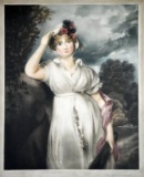 Early 20th C. Color Mezzotint, after T. Lawrence “Lady Brunswick” by A. Gaymard