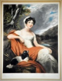 Early 20th C. Color Mezzotint, after T. Lawrence,, “Mrs. Cunliffe Offley” by H.Norman