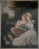 Early 20th C. Color Mezzotint, after J. Hoppner “The Frankland Sisters” by E. Jowett