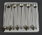 Set of 10 Mexican Sterling Silver Julep Spoons Straws