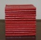 Set of 13 Vintage Small Red Leather Bound Books Published by Robert K. Haas, Inc.