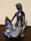 Bronze Little Mermaid on Fish Figurine