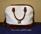 White & Brown Leather Dooney & Bourke Leather Handbag With Storage Bag