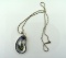 Sterling Silver Necklace with Sterling & Art Glass Pendant, 21” Necklace & 2.75” Pendant