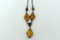 Sterling Silver & Amber Necklace, 18”