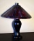 Red Slag Glass Tiffany Style Table Lamp, Lots 42 & 43 Match