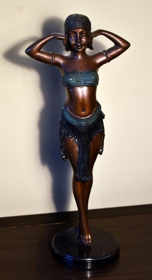 Hawaiian Bronze Hula Dancer Statue