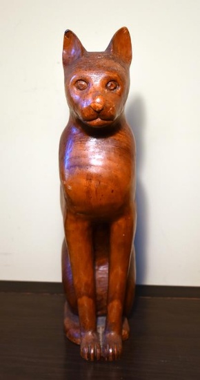 Sarreid Ltd. Carved Wooden Cat, Made In Italy