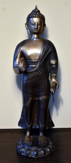 Indian Standing Buddha Bronze Finish Statue