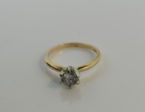 0.5 Carat Round Brilliant Diamond Solitaire & 14K Yellow Gold Ring, Size 6.25