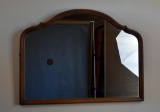 Vintage Wooden Bow Top Wall Mirror