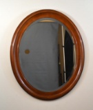 Vintage Oval Ogee Wood Frame Wall Mirror