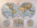 Westliche und Ostliche Halbkugel, German Double Hemispherical World Map, 1896