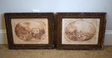 Gilles Demarteau (French, 1722-1776) Two Crayon Manner Engravings after Jean Baptiste Huet