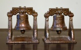 Pair of Metal Liberty Bell Bookends