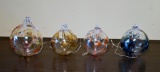 Lot of 4 Handblown Witch Balls by Gray Art Glass, Canada