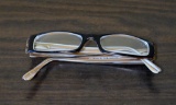 Guess Glasses Frame With Black, Brown, White, & Caramel Stripes of Color