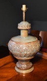 Large Vintage Green Decorator Table Lamp