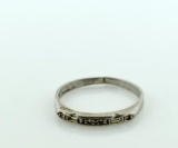 Antique Platinum & Diamond Chip Ring, Size 6