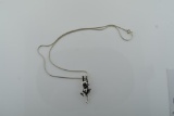 Sterling Silver Cat Pendant Necklace, 18”, Cat Pendant is 1.25”