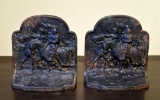 Pair of Antique Metal Crusader Bookends