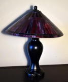 Red Slag Glass Tiffany Style Table Lamp, Lots 42 & 43 Match