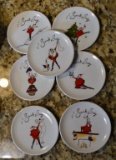 Lot of Small “Santa Baby” Plates by Pottery Barn