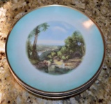 Lot of 4 Mitterteich Bavaria Decorative China Plates, Pastoral Scenes